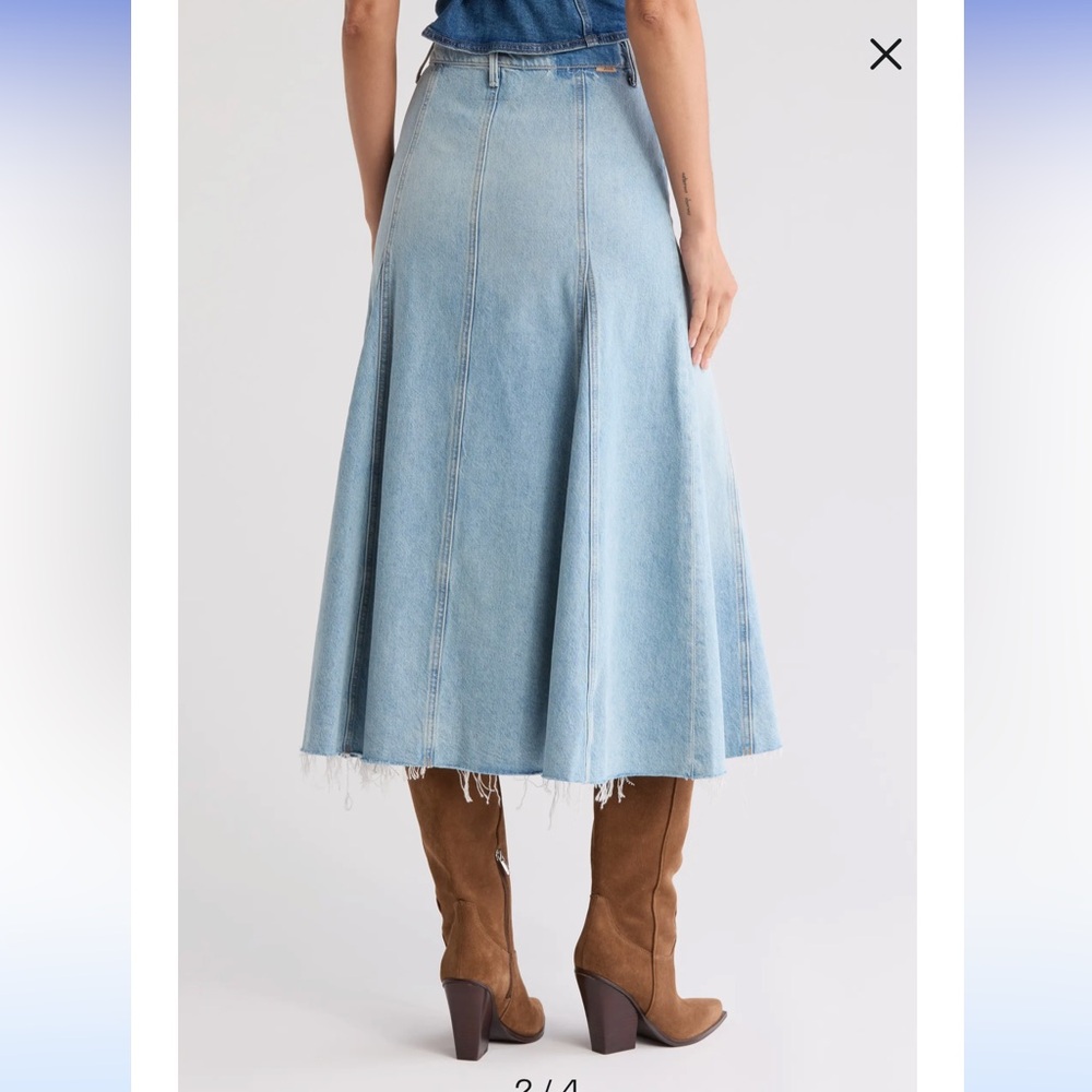 Mother denim The Full Swing Fray skirt NWT size 25 / 0 - Picture 2 of 12